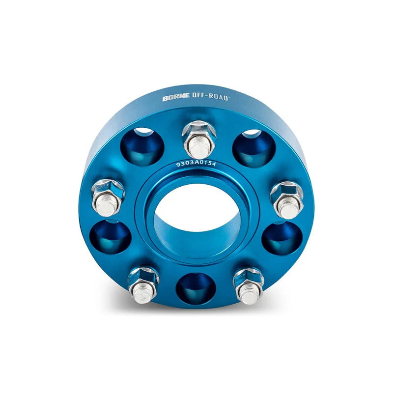 Borne Off-Road Wheel Spacers - 5x127 - 71.6 - 30mm - M14 - Blue - Back View