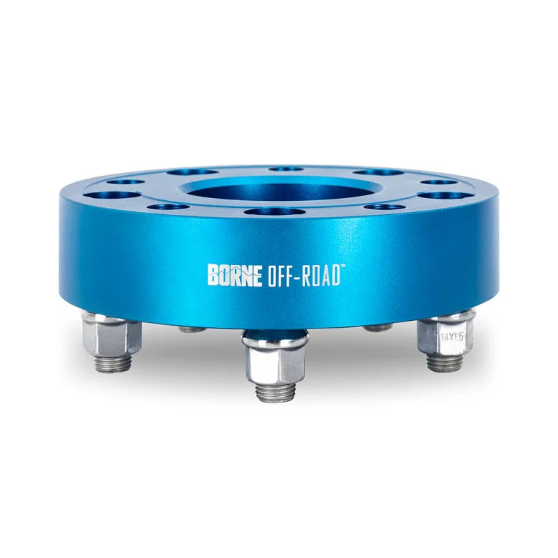 Borne Off-Road Wheel Spacers - 5x127 - 71.6 - 45mm - M14 - Blue - Back View
