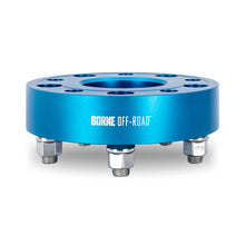 Load image into Gallery viewer, Borne Off-Road Wheel Spacers - 5x127 - 71.6 - 45mm - M14 - Blue - Back View