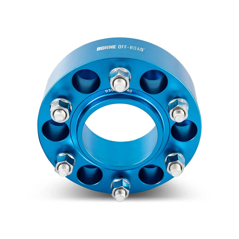 Borne Off-Road Wheel Spacers - 6x139.7 - 93.1 - 35mm - M12 - Blue - Back View