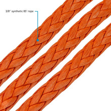 Load image into Gallery viewer, Borne Off-Road Winch Hook - 3/8in Rope - Hand Strap - Orange - Main Product View