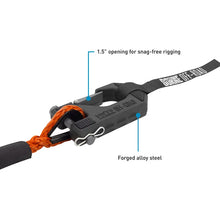 Load image into Gallery viewer, Borne Off-Road Winch Hook - 3/8in Rope - Hand Strap - Orange - Additional View 7