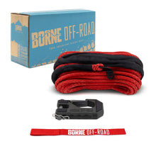 Load image into Gallery viewer, Borne Off-Road Winch Hook - 3/8in Rope - Hand Strap - Red - Side View