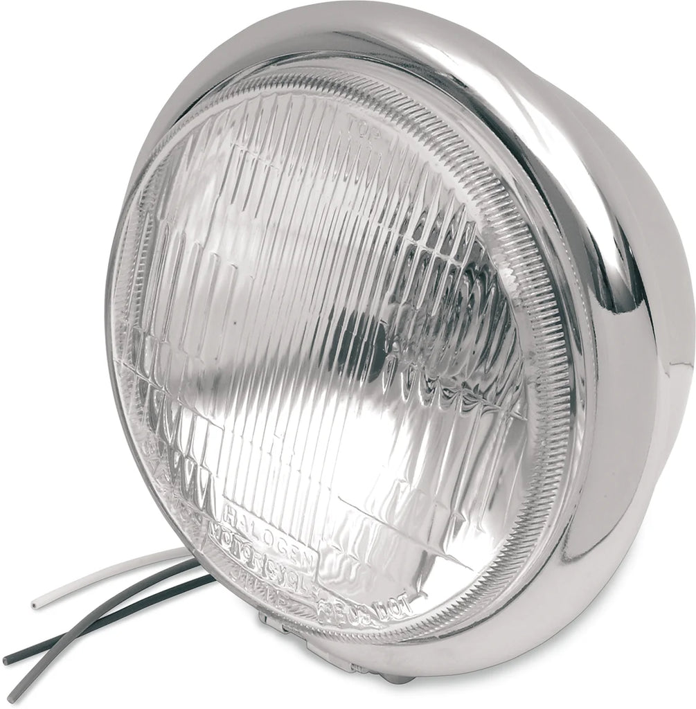 Bottom Mount H4 Headlight - 5-3/4" - Chrome DragSpecialties 20-6002HD-BXLB1 - Main Product View