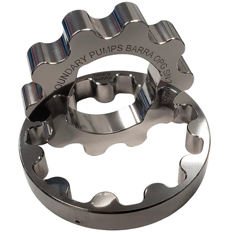 Boundary 12-16 Ford Barra XR6 MartenWear Treated Billet Oil Pump Gears - Side View