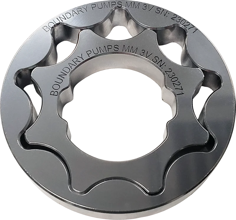 Boundary 99-15 Ford Modular Motor (All Types) V8 Oil Pump Assembly w/Billet Back Plate - Side View