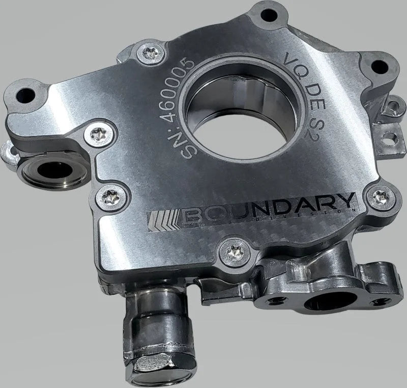 Boundary Nissan VQ 3.5L DE Oil Pump Assembly w/Billet Back Plate - Side View