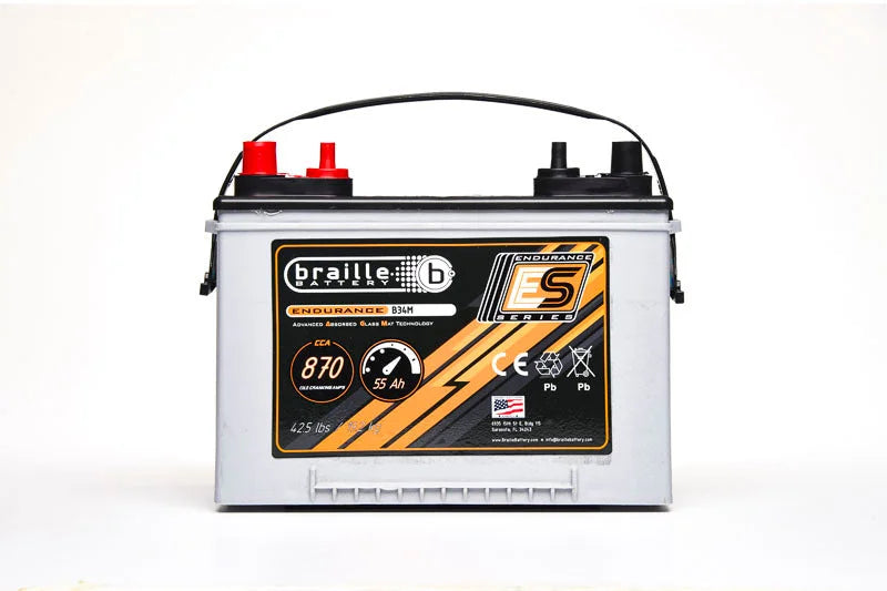 Braille Battery 34M Marine Endurance AGM Battery 870 CCA B34M