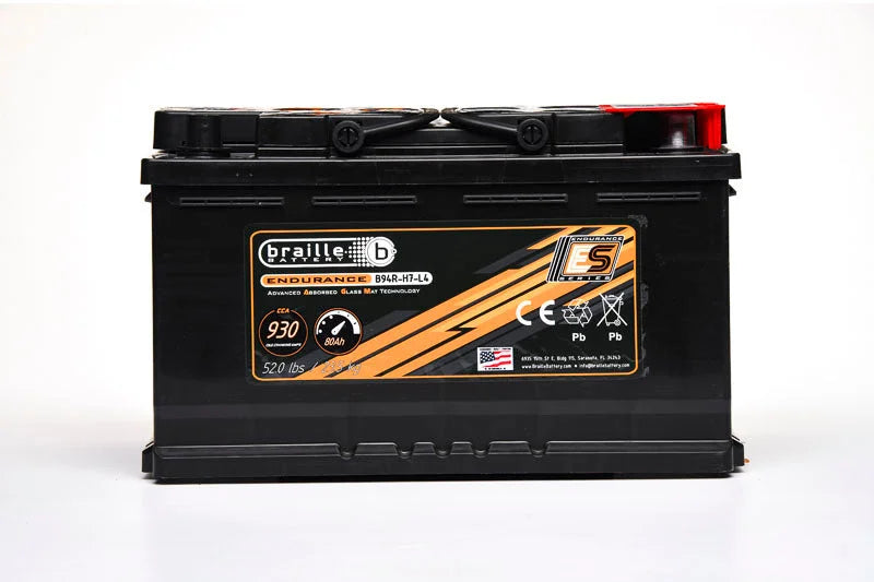 Braille Battery 94R-H7-L4 Endurance AGM Battery 930 CCA B94R-H7-L4