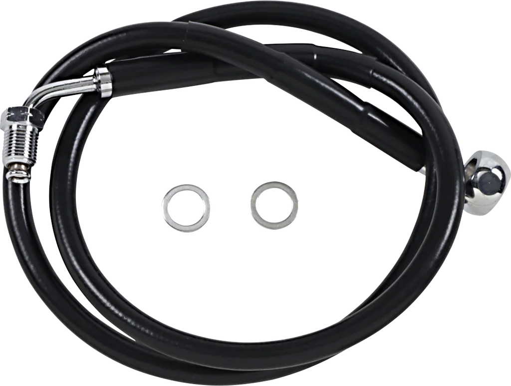 Brake Line - +10" - Black - '18-'21 Softail DragSpecialties 618601-10BLK - Main Product View