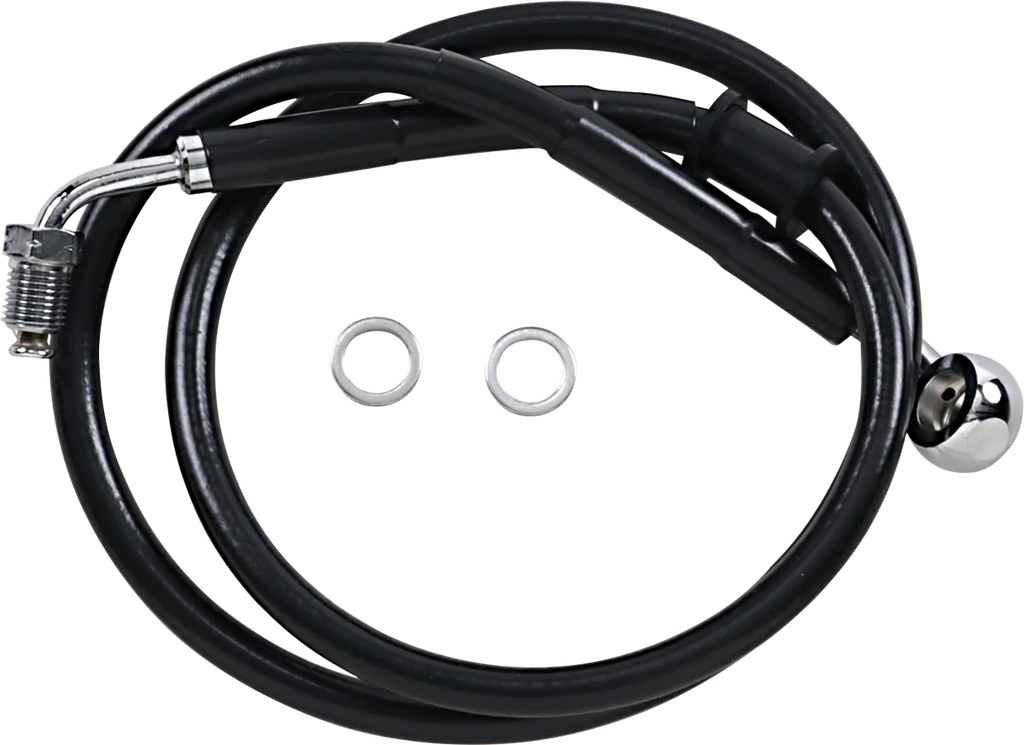 Brake Line - +10" - Black - '18-'21 Softail DragSpecialties 618604-10BLK - Main Product View
