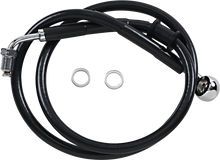 Load image into Gallery viewer, Brake Line - +10" - Black - '18-'21 Softail DragSpecialties 618604-10BLK - Main Product View