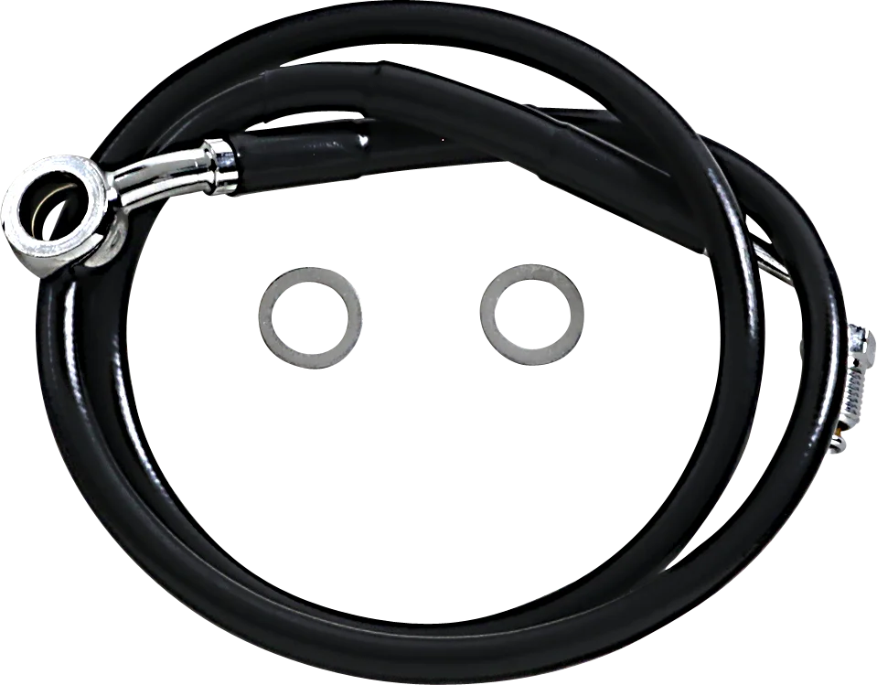 Brake Line - +10" - Black - '18-'22 Softail DragSpecialties 618631-10BLK - Main Product View
