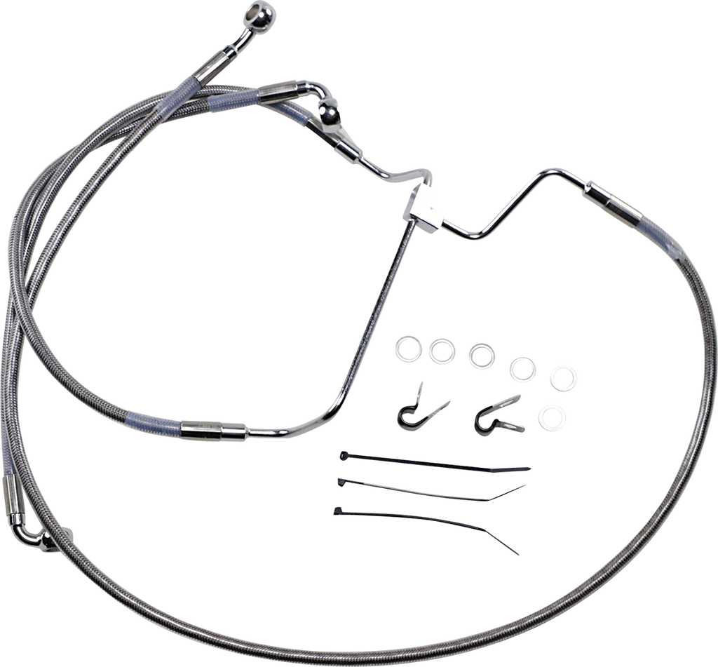 Brake Line - +10" - Stainless Steel DragSpecialties 614085-10 - Main Product View