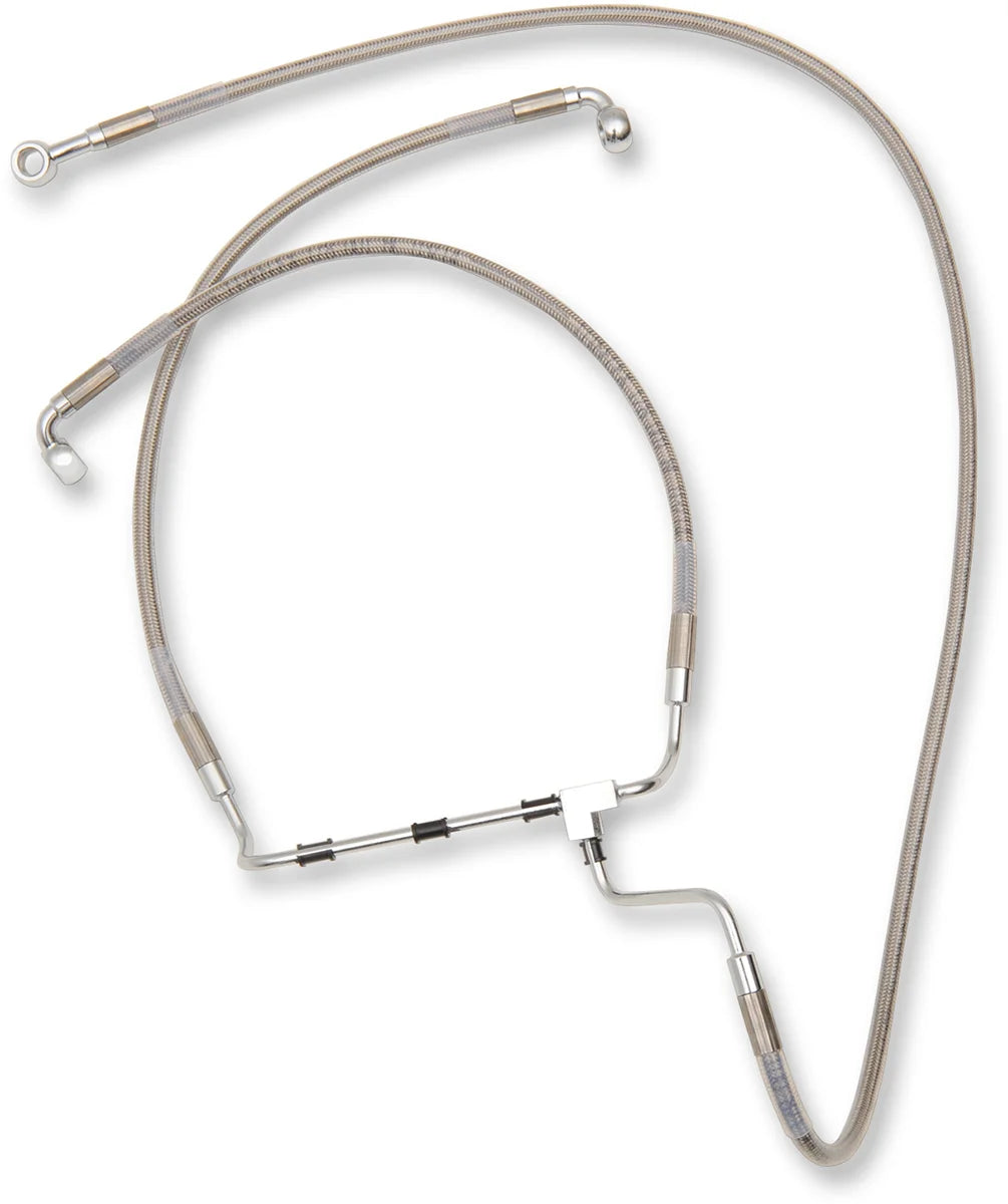 Brake Line - +10" - Stainless Steel DragSpecialties 614085-10 - Side View