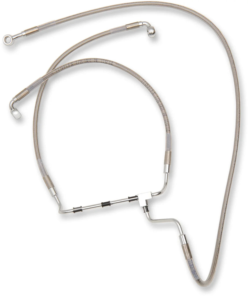 Brake Line - +10" - Stainless Steel DragSpecialties 614085-10 - Side View