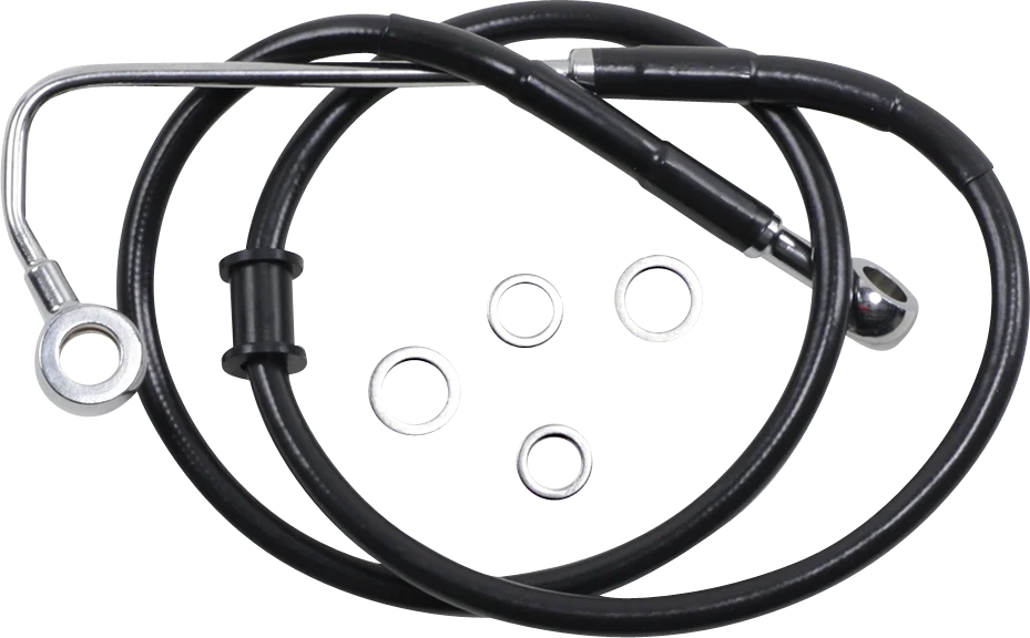Brake Line - +2" - Black - '15-'17 Softail DragSpecialties 618299-2BLK - Main Product View