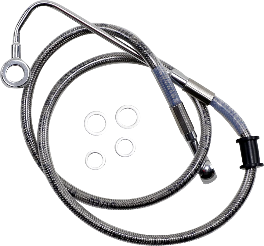 Brake Line - +2" - Black - '15-'17 Softail DragSpecialties 618300-2BLK - Side View