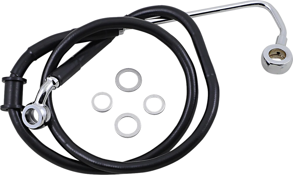 Brake Line - +2" - Black - '15-'17 Softail DragSpecialties 618302-2BLK - Main Product View
