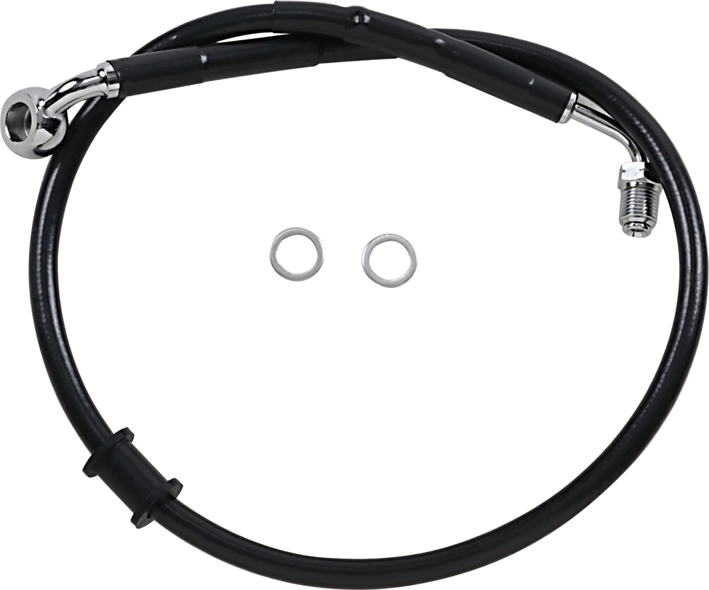 Brake Line - +2" - Black - '18-'21 Softail DragSpecialties 618604-2BLK - Main Product View