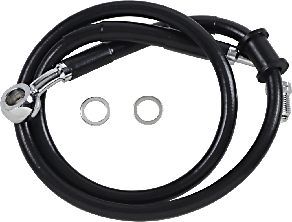 Brake Line - +2" - Black - '18-'22 Softail DragSpecialties 618620-2BLK - Main Product View