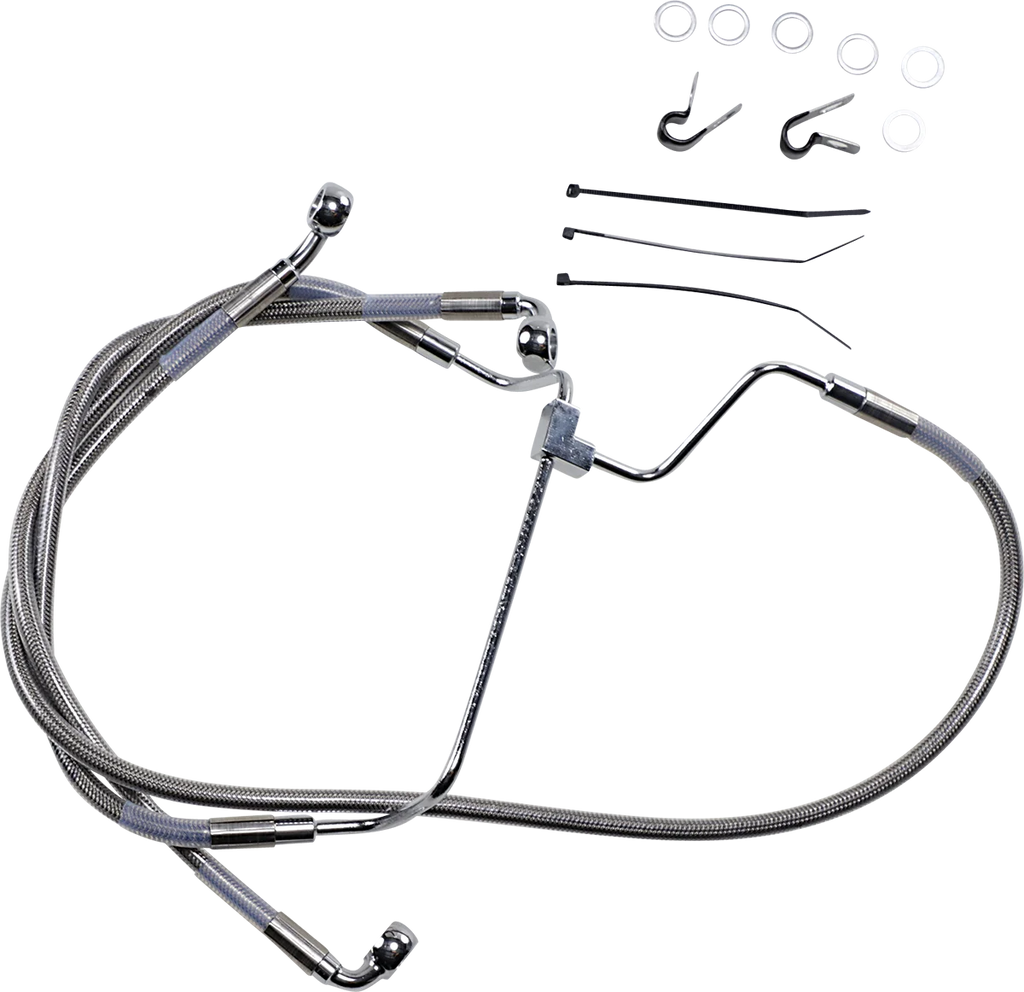 Brake Line - +2" - Stainless Steel DragSpecialties 614085-2 - Main Product View