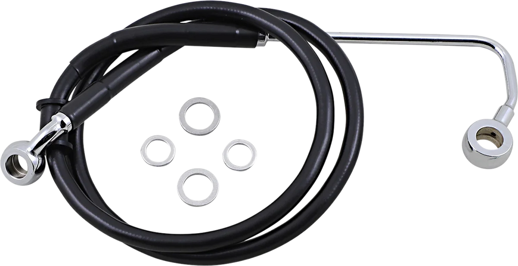Brake Line - +4" - Black - '15-'17 Softail DragSpecialties 618302-4BLK - Main Product View