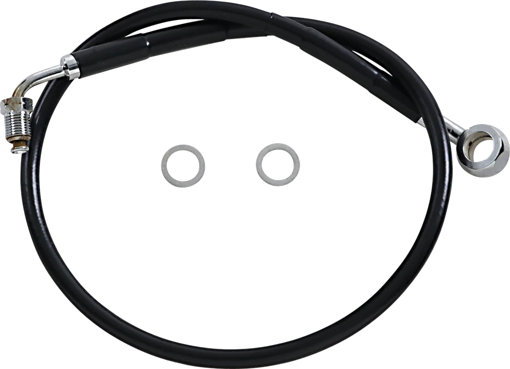 Brake Line - +4" - Black - '18-'22 Softail DragSpecialties 618631-4BLK - Main Product View