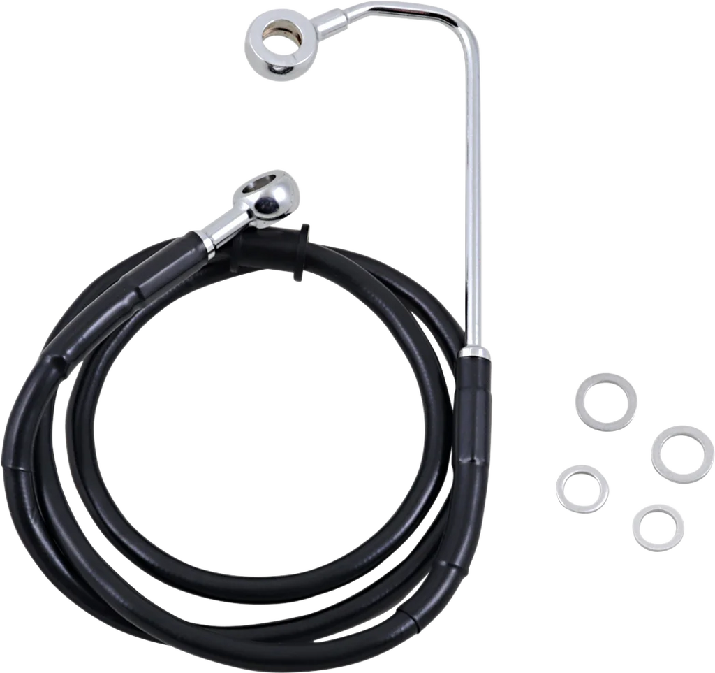 Brake Line - +6" - Black - '15-'17 Softail DragSpecialties 618299-6BLK - Main Product View