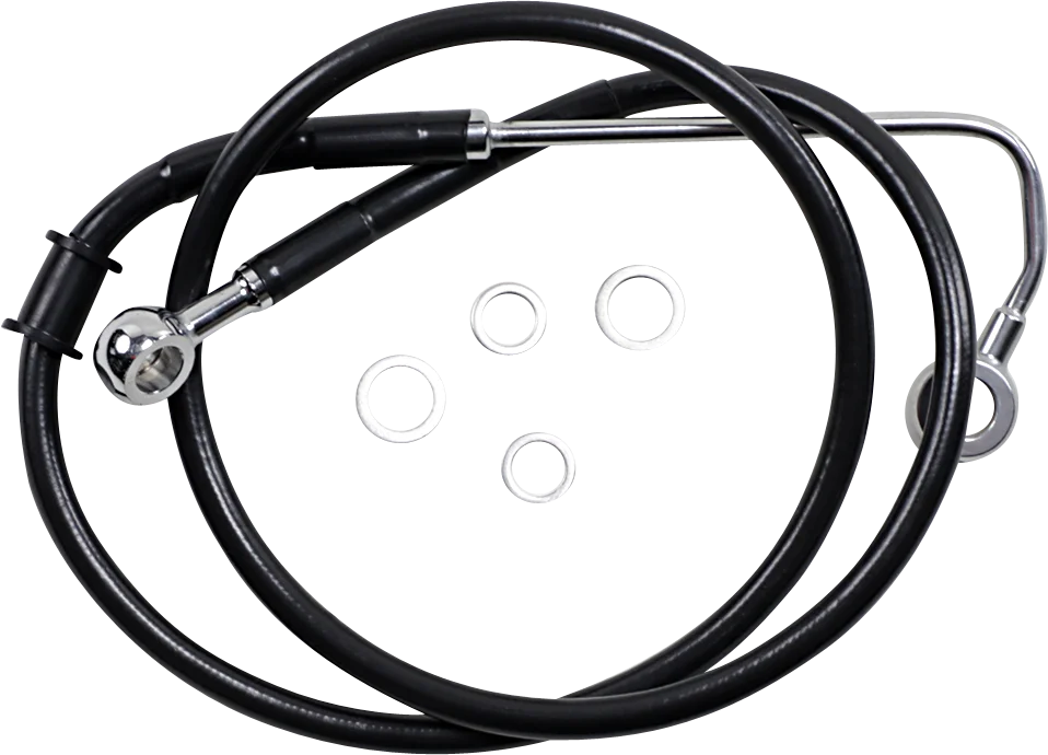 Brake Line - +6" - Black - '15-'17 Softail DragSpecialties 618299-6BLK - Side View
