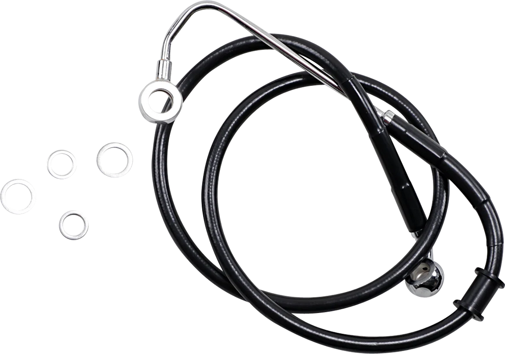 Brake Line - +6" - Black - '15-'17 Softail DragSpecialties 618300-6BLK - Main Product View