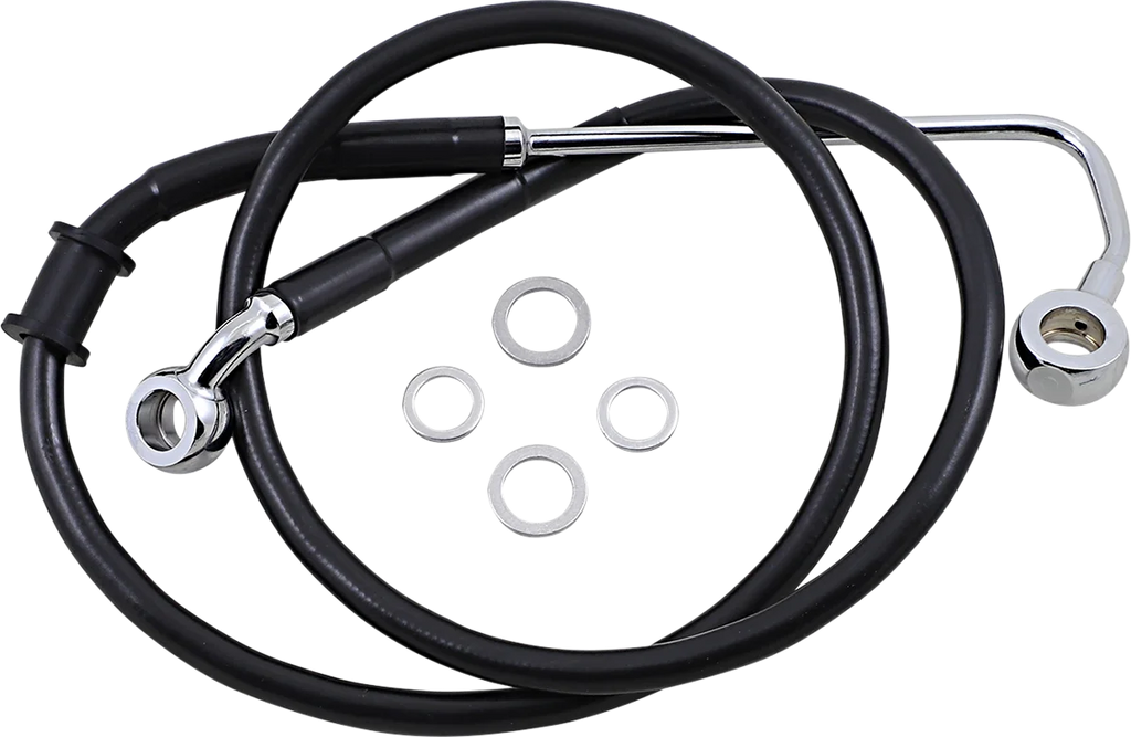 Brake Line - +6" - Black - '15-'17 Softail DragSpecialties 618302-6BLK - Main Product View