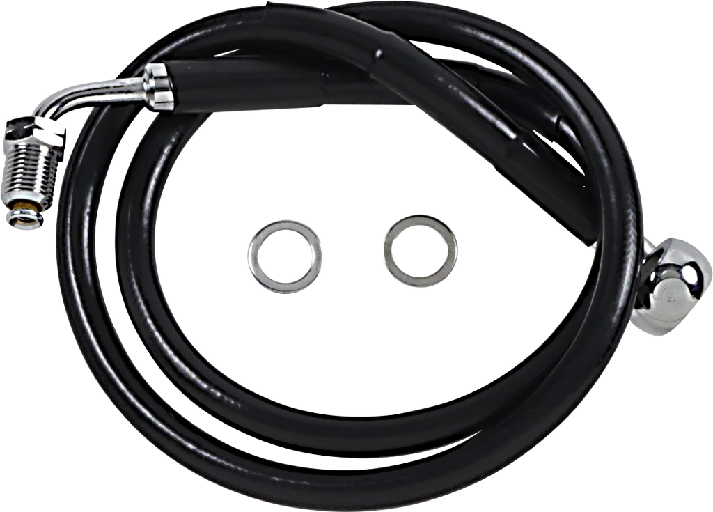 Brake Line - +6" - Black - '18-'21 Softail DragSpecialties 618601-6BLK - Main Product View