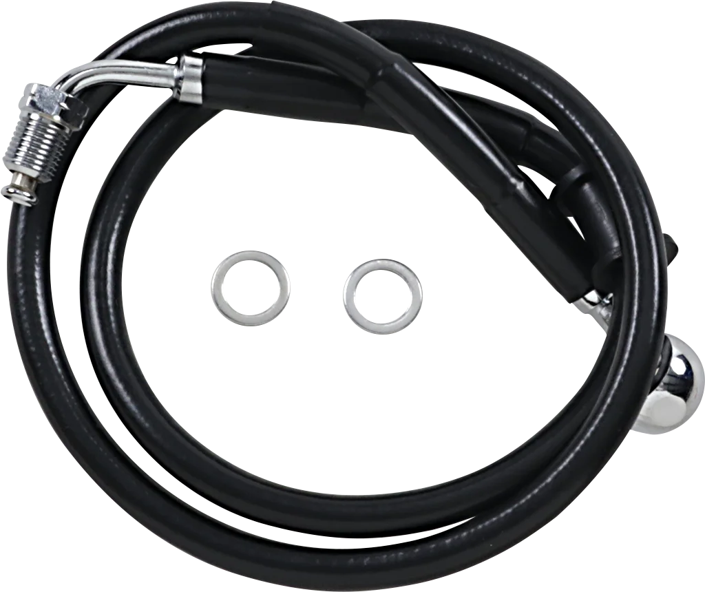 Brake Line - +6" - Black - '18-'21 Softail DragSpecialties 618604-6BLK - Main Product View