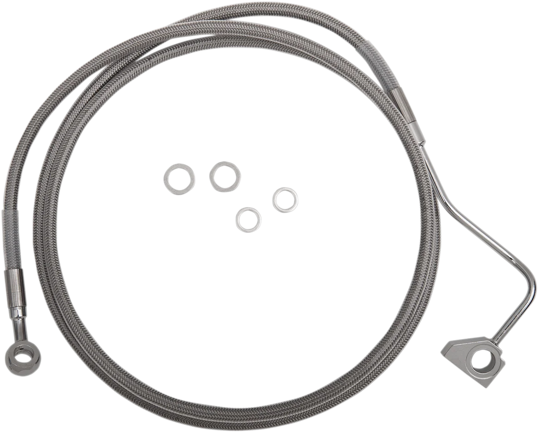 Brake Line - +6" - Stainless Steel - ABS DragSpecialties 614220-6 - Side View