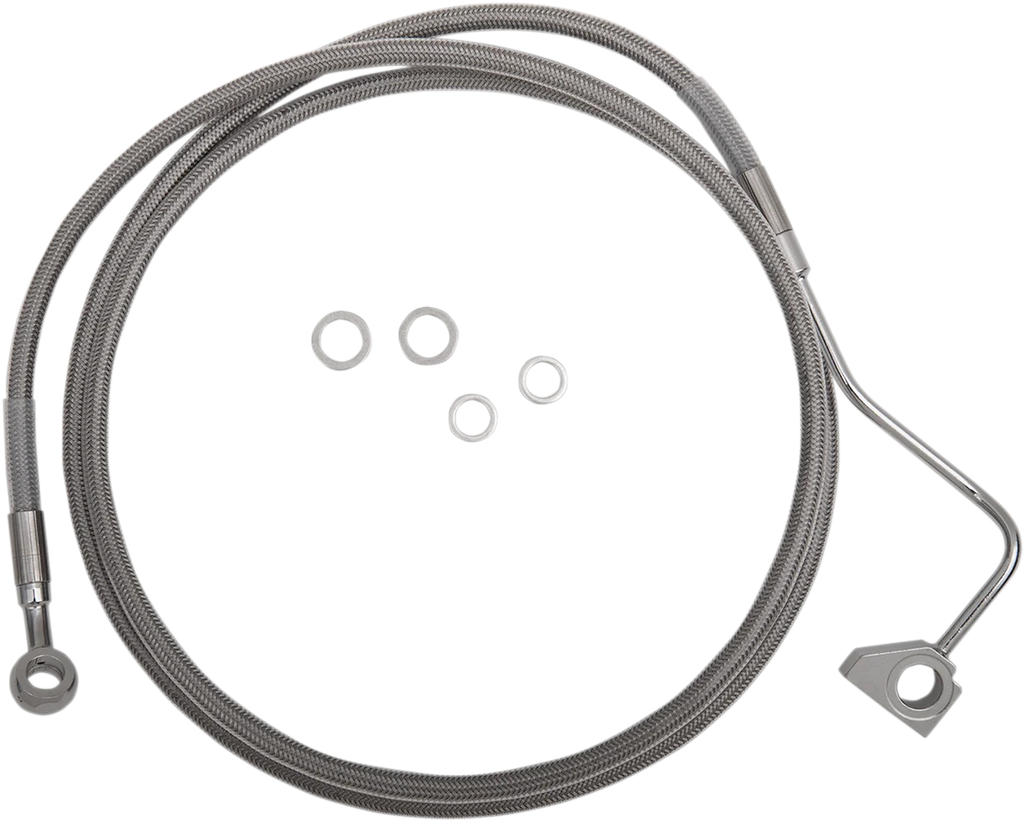 Brake Line - +6" - Stainless Steel - ABS DragSpecialties 614220-6 - Side View