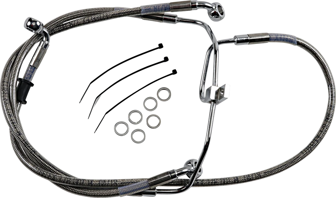 Brake Line - +6" - Stainless Steel - FXDF '08-'17 DragSpecialties 660325-6 - Side View