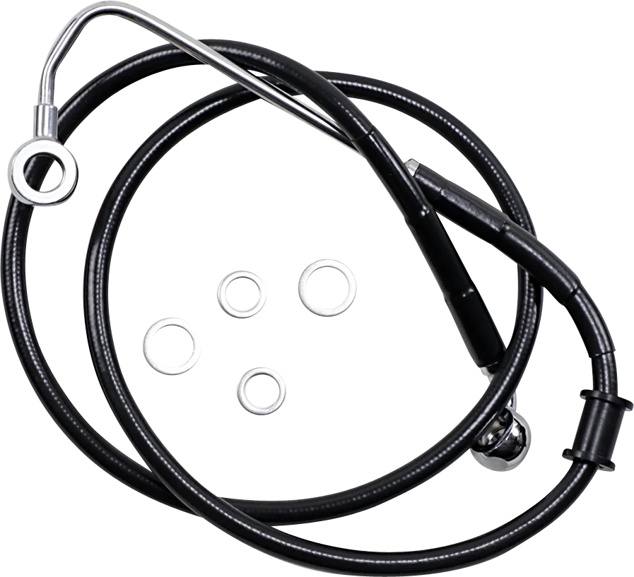Brake Line - +8" - Black - '15-'17 Softail DragSpecialties 618300-8BLK - Main Product View