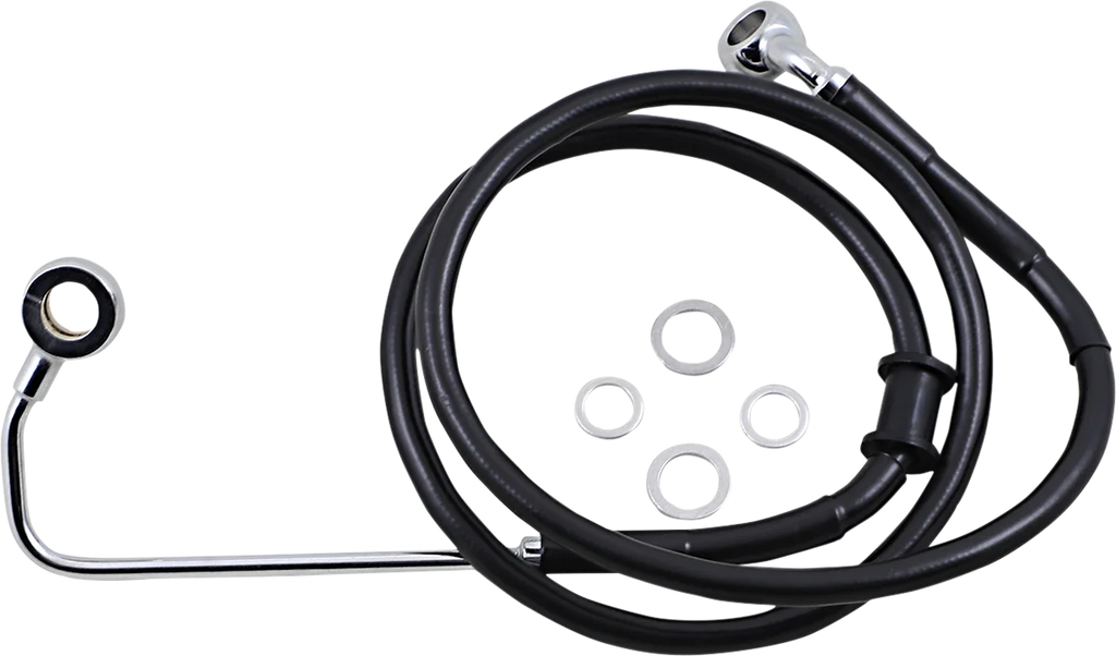 Brake Line - +8" - Black - '15-'17 Softail DragSpecialties 618302-8BLK - Main Product View