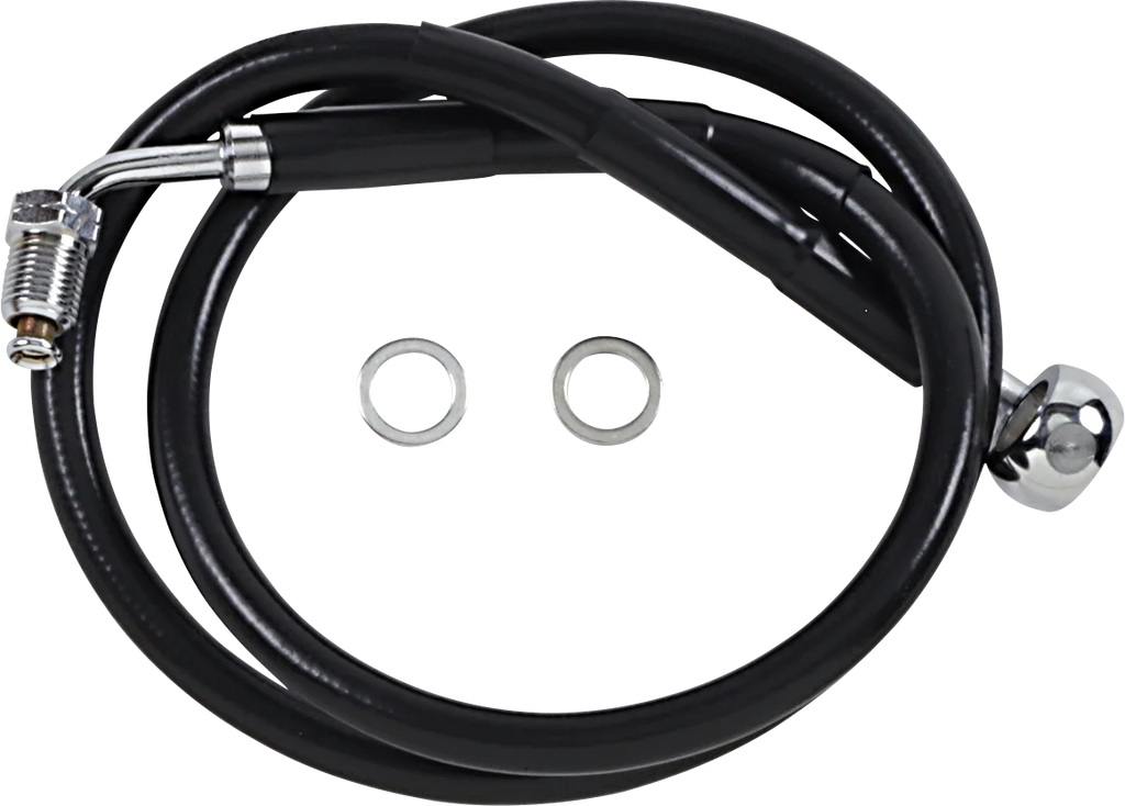 Brake Line - +8" - Black - '18-'21 Softail DragSpecialties 618601-8BLK - Main Product View