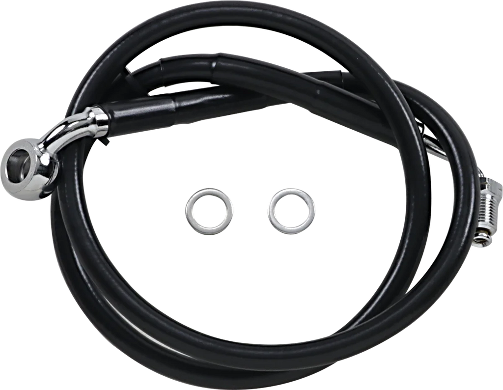 Brake Line - +8" - Black - '18-'21 Softail DragSpecialties 618604-8BLK - Main Product View