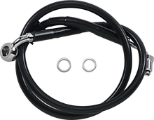 Load image into Gallery viewer, Brake Line - +8" - Black - '18-'21 Softail DragSpecialties 618604-8BLK - Main Product View