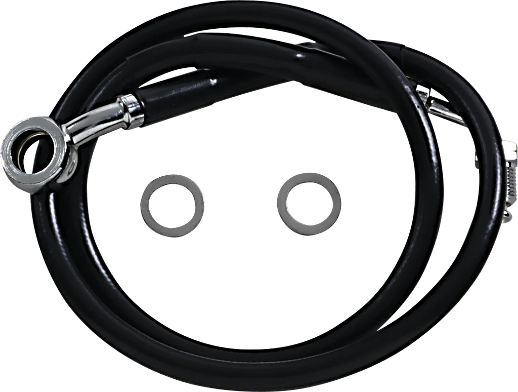 Brake Line - +8" - Black - '18-'22 Softail DragSpecialties 618631-8BLK - Main Product View