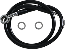Load image into Gallery viewer, Brake Line - +8" - Black - '18-'22 Softail DragSpecialties 618631-8BLK - Main Product View