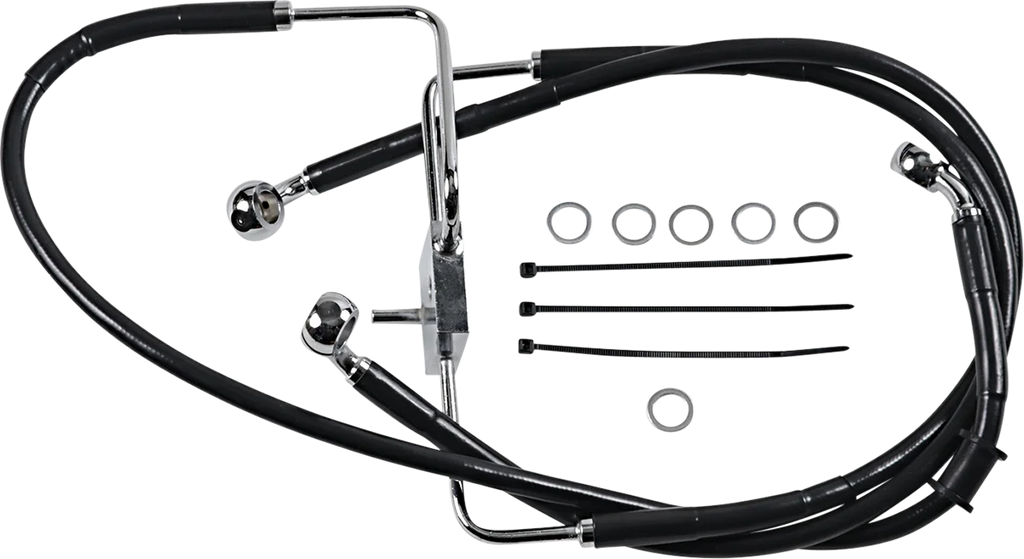 Brake Line - +8" - Black - XL DragSpecialties 618566-8BLK - Main Product View