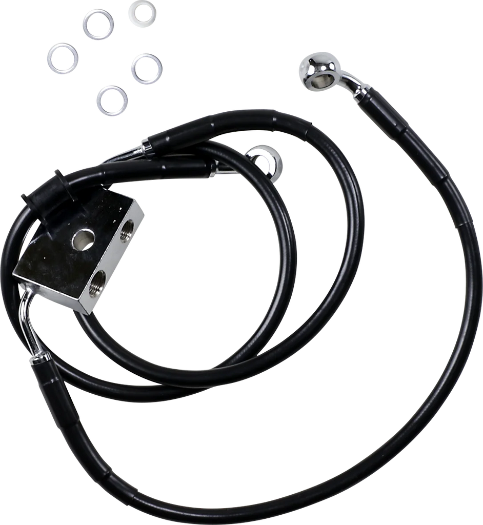Brake Line - Front - +10" - Black - XL DragSpecialties 614745-10BLK - Main Product View