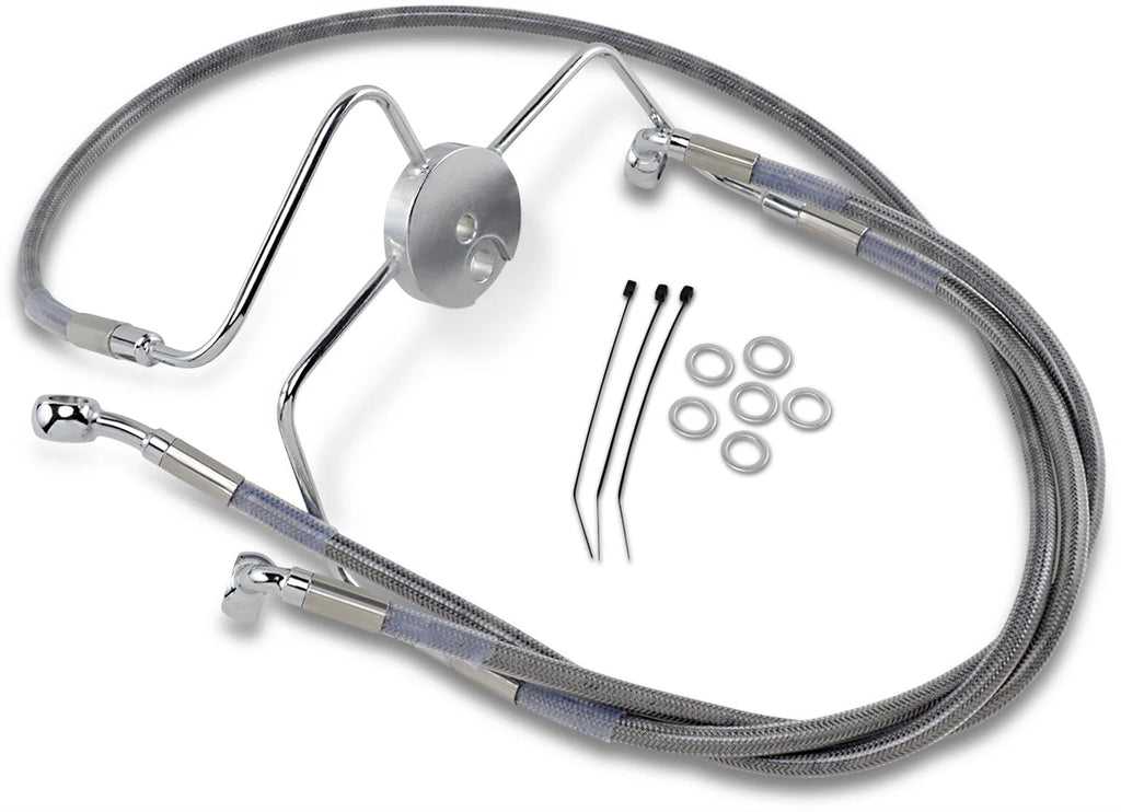 Brake Line - Front - +10" - Stainless Steel DragSpecialties 644410-10 - Main Product View
