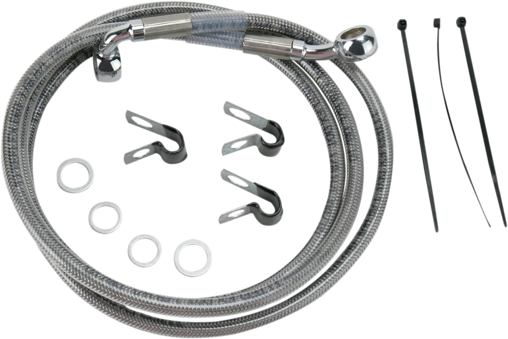 Brake Line - Front - +10" - Stainless Steel DragSpecialties 660214-10 - Main Product View