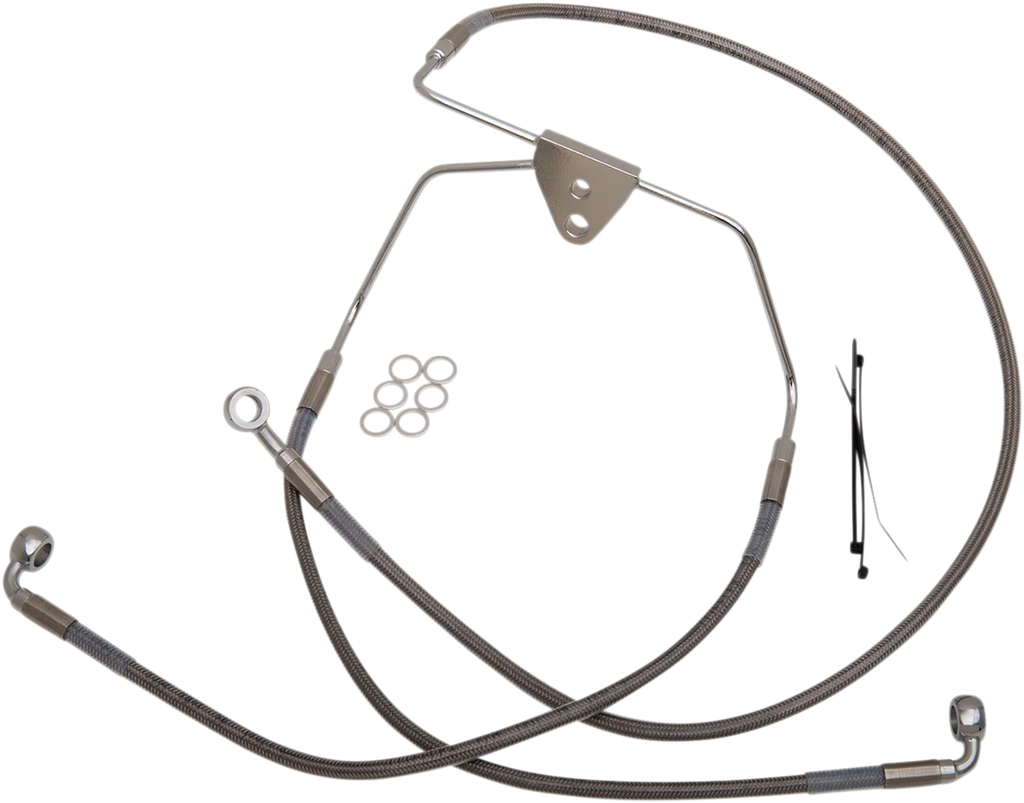Brake Line - Front - +10" - Touring - Stainless Steel DragSpecialties 620085-10 - Main Product View