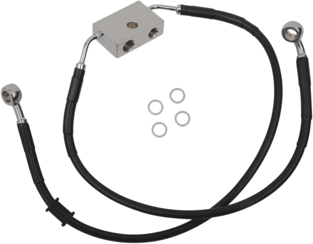 Brake Line - Front - +2" - Black - XL DragSpecialties 614743-2BLK - Main Product View
